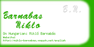 barnabas miklo business card